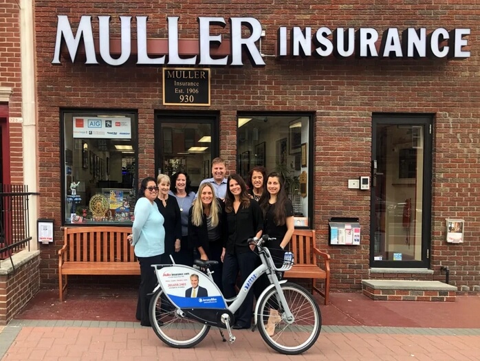 Muller Insurance staff with JerseyBike